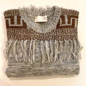 J.O.A. sassy  knit sweater cardigan with fringes